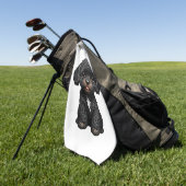 Zwarte Cockapoo Golfhanddoek (Groen)