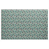 Zwarte cockapoo hond floralen turquoise stof (Fat Quarter)