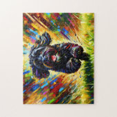 Zwarte Cockapoo-hond Portret Acryl Kunstprint Hond Legpuzzel (Verticaal)