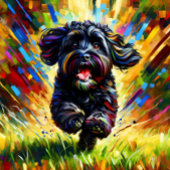 Zwarte Cockapoo-hond Portret Acryl Kunstprint Hond Legpuzzel