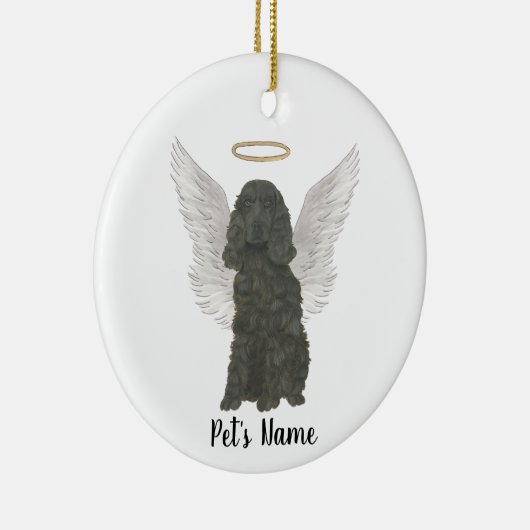 Zwarte Cocker Spaniel Herdenkingsmonument  Keramisch Ornament (Rechts)