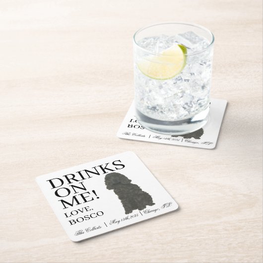 Zwarte Cocker Spaniel Hond bruiloft Kartonnen Onderzetters (Insitu)