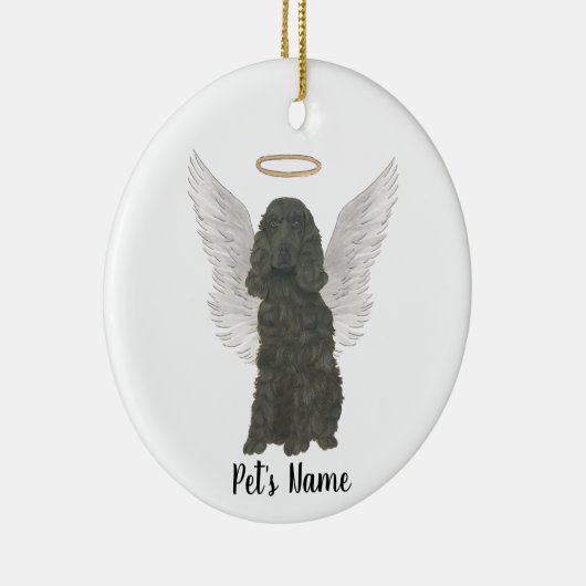 Zwarte Cocker Spaniel Hond Condoleance Herdenking Keramisch Ornament (Rechts)