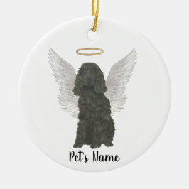 Zwarte Cocker Spaniel Hond Sympathie Herdenking Keramisch Ornament