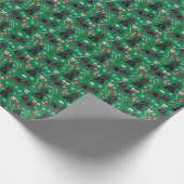 Zwarte Cocker Spaniel Kerstmis Cadeaupapier (Hoek)
