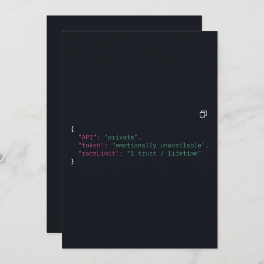Zwarte code-geïnspireerde uitnodiging op maat (Voorkant / Achterkant)