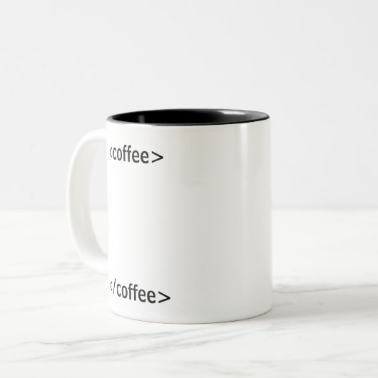 Zwarte Code Koffie Grappige Programmeur Mok (Voorkant links)