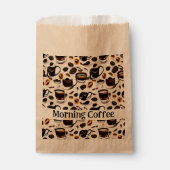 Zwarte Coffee Olieverfpatroon Persoonlijk Bedankzakje (Voorkant)