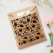 Zwarte Coffee Olieverfpatroon Persoonlijk Bedankzakje (Gezegeld)