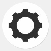 zwarte cogwielcoating ronde sticker (Voorkant)