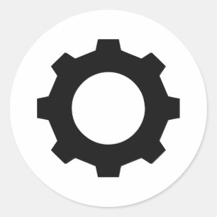 zwarte cogwielcoating ronde sticker