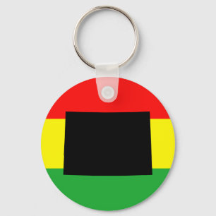 Zwarte Colorado op Rasta kleuren Sleutelhanger