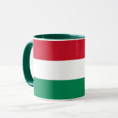 Zwarte Combo Mok met Hongaarse vlag (Voorkant links)