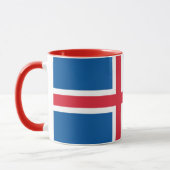 Zwarte Combo Mok met IJslandse vlag (Links)