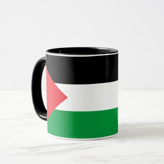Zwarte Combo Mok met Palestijnse vlag (Voorkant links)