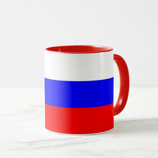 Zwarte Combo-Mok met Russische vlag Mok (Voorkant rechts)