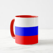 Zwarte Combo-Mok met Russische vlag Mok (Voorkant links)