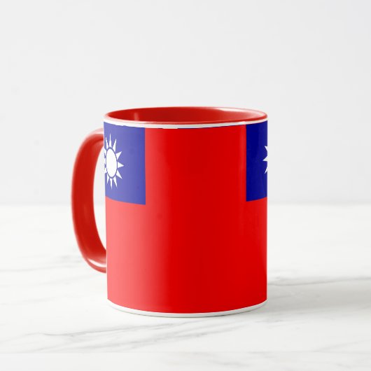Zwarte Combo Mok met Taiwanese vlag (Voorkant links)