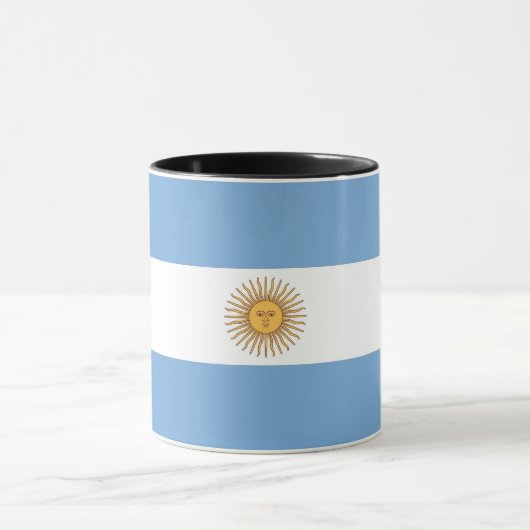 Zwarte Combo Mok met vlag van Argentinië (Midden)
