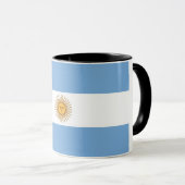 Zwarte Combo Mok met vlag van Argentinië (Voorkant rechts)