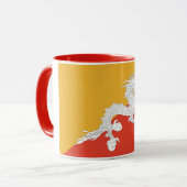 Zwarte Combo Mok met vlag van Bhutan (Voorkant links)