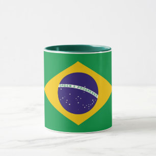Zwarte Combo Mok met vlag van Brazilië