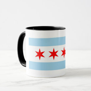 Zwarte Combo-Mok met vlag van Chicago, Verenigde S Mok