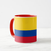 Zwarte Combo Mok met vlag van Colombia (Voorkant links)