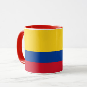 Zwarte Combo Mok met vlag van Colombia