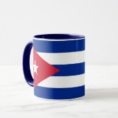 Zwarte Combo Mok met vlag van Cuba (Voorkant links)