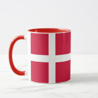 Zwarte Combo Mok met vlag van Denemarken