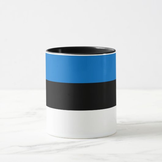 Zwarte Combo Mok met vlag van Estland (Midden)