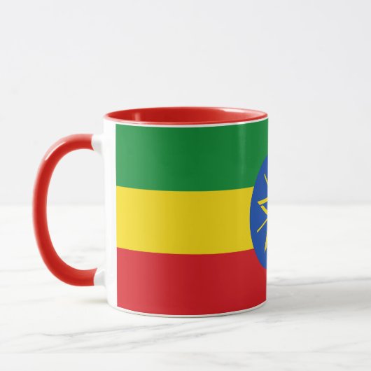 Zwarte Combo Mok met vlag van Ethiopië (Links)
