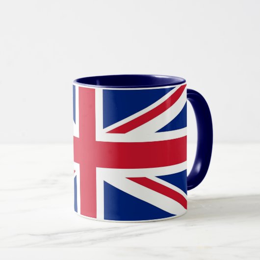 Zwarte Combo-Mok met vlag van het Verenigd Koninkr Mok (Voorkant rechts)