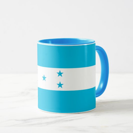 Zwarte Combo Mok met vlag van Honduras (Voorkant rechts)