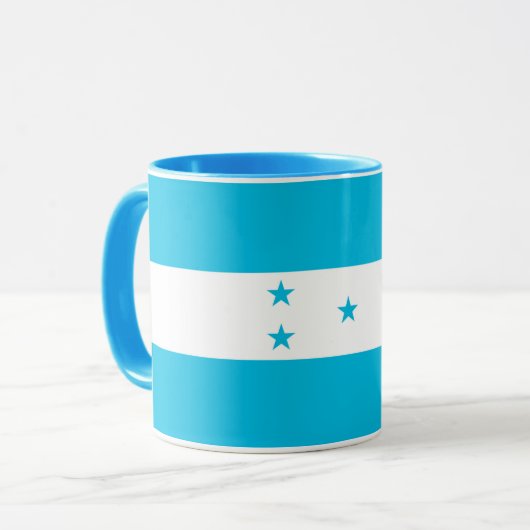Zwarte Combo Mok met vlag van Honduras (Voorkant links)