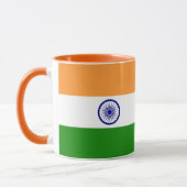 Zwarte Combo Mok met vlag van India (Links)