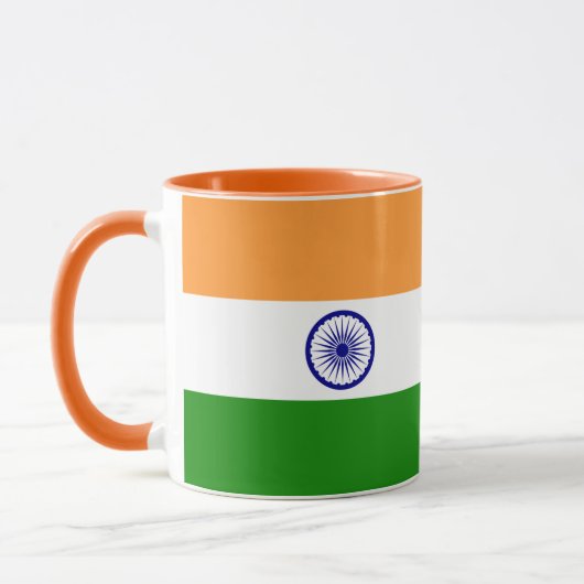 Zwarte Combo Mok met vlag van India (Links)