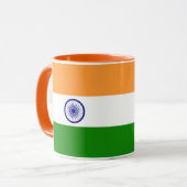 Zwarte Combo Mok met vlag van India (Voorkant links)