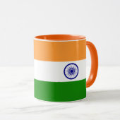 Zwarte Combo Mok met vlag van India (Voorkant rechts)