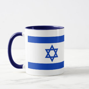Zwarte Combo Mok met vlag van Israel