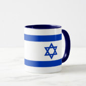 Zwarte Combo Mok met vlag van Israel (Voorkant rechts)