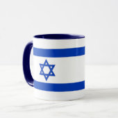 Zwarte Combo Mok met vlag van Israel (Voorkant links)