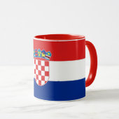 Zwarte Combo Mok met vlag van Kroatië (Voorkant rechts)