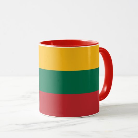 Zwarte Combo Mok met vlag van Litouwen (Voorkant rechts)