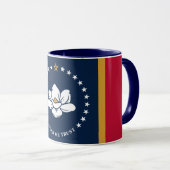 Zwarte Combo Mok met vlag van Mississippi, VS (Voorkant rechts)