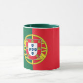 Zwarte Combo Mok met vlag van Portugal (Midden)