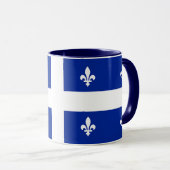 Zwarte Combo Mok met vlag van Quebec (Voorkant rechts)