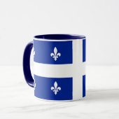 Zwarte Combo Mok met vlag van Quebec (Voorkant links)