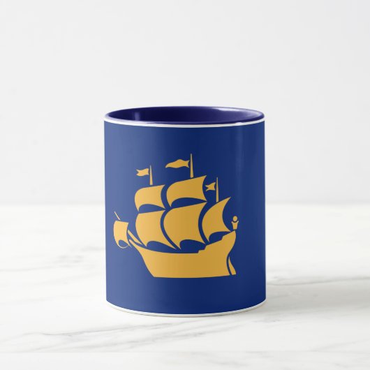 Zwarte Combo Mok met vlag van Quebec City (Midden)